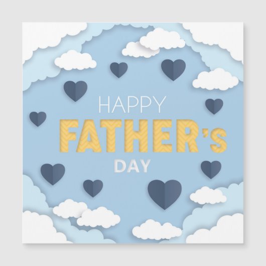 Happy Vaderdag blue harten in de lucht (Voorkant)
