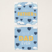 Happy Vaderdag blue harten in de lucht Vierkante Visitekaartjes (Voorkant /achterkant)