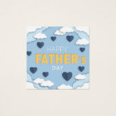 Happy Vaderdag blue harten in de lucht Vierkante Visitekaartjes (Voorkant)