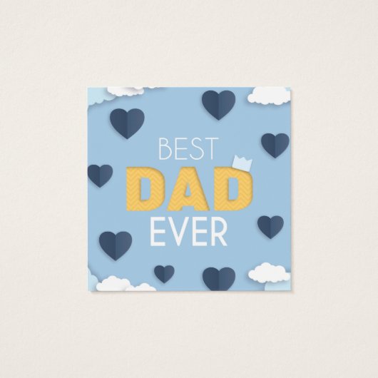 Happy Vaderdag blue harten in de lucht Vierkante Visitekaartjes (Achterkant)