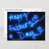 Happy Vaderdag Blue Lights Briefkaart (Voorkant / Achterkant)