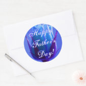 Happy Vaderdag Blue Roos Ronde Sticker (Envelop)