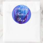 Happy Vaderdag Blue Roos Ronde Sticker (Tas)