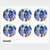 Happy Vaderdag Blue Tulips Ronde Sticker (Vel)
