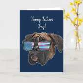 Happy Vaderdag bokser hond wenskaart Kaart (Gele Bloem)