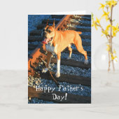 Happy Vaderdag boxer wenskaart Kaart (Gele Bloem)