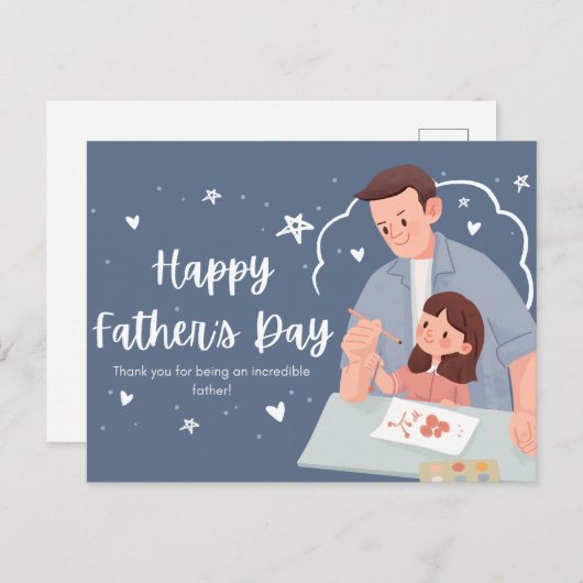 Happy vaderdag briefkaart (Voorkant / Achterkant)