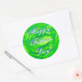 Happy Vaderdag Bright Green Roos Ronde Sticker (Envelop)