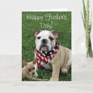 Happy Vaderdag Bulldog Wenskaart Kaart