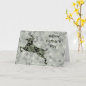 Happy Vaderdag Camo Deer Kaart (Gele Bloem)