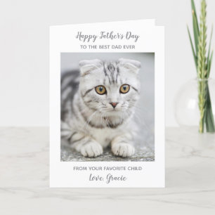 Happy Vaderdag Cat Papa Gepersonaliseerde Pet Foto Feestdagen Kaart