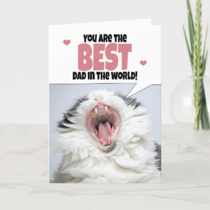 Happy Vaderdag Cat Shouting Humor  Feestdagen Kaart