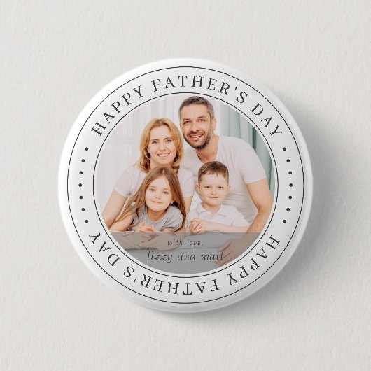 Happy Vaderdag Classic Simple Photo Ronde Button 5,7 Cm (Voorkant)