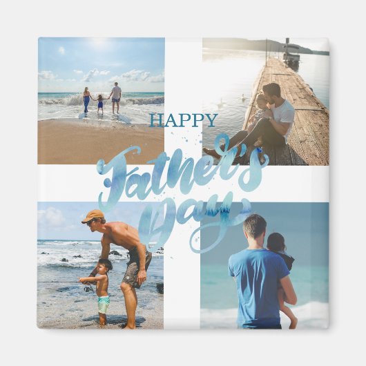 Happy Vaderdag Cool Photo Collage Magneet (Voorkant)