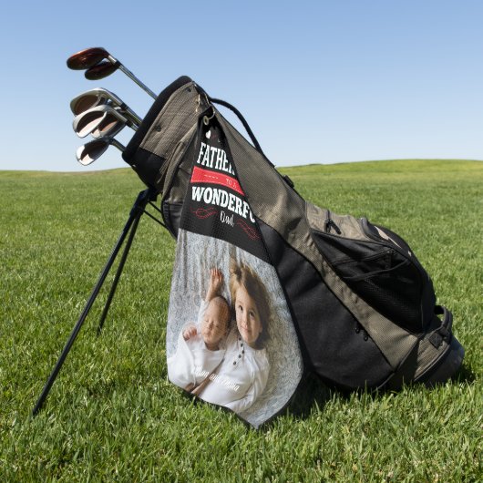Happy Vaderdag Custom Photo Golfhanddoek (Groen)