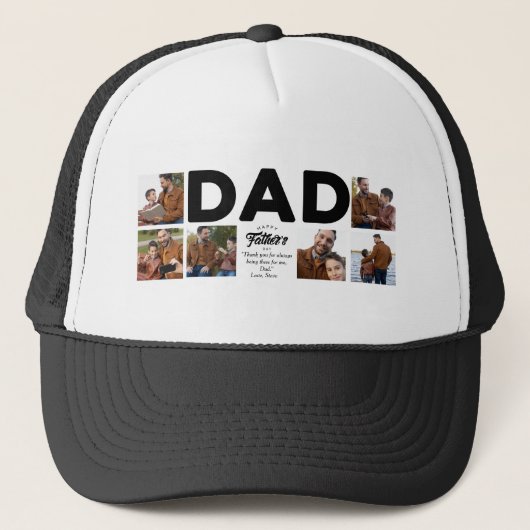 Happy Vaderdag Custom Photo Trucker Hat Trucker Pet (Voorkant)