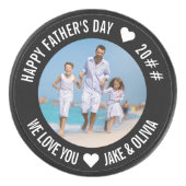 Happy Vaderdag Custom Year Names and Photo Hockey Puck (Voorkant)