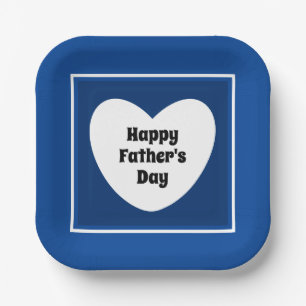 Happy Vaderdag Cute Navy Blue Papieren Bordje