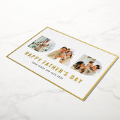 Happy Vaderdag DAD 3 Photo Gold Foil Kaart (Gedraaid)