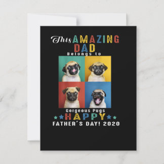 Happy Vaderdag Dad behoort tot prachtige pugs Bedankkaart