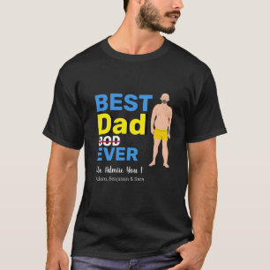 Happy Vaderdag dad bod gepersonaliseerde namen T-shirt