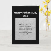 Happy Vaderdag Dad-definitie van Relax Humor Kaart (Gele Bloem)