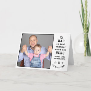 Happy Vaderdag Dad Hero Foto + Namen Groet Kaart