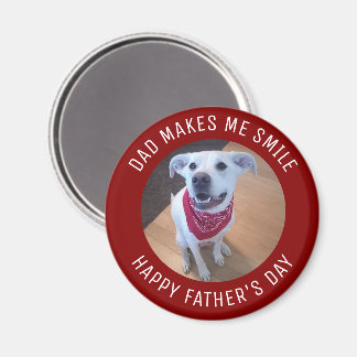 Happy Vaderdag Dad laat me glimlachen Hondenfoto Magneet