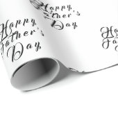 Happy Vaderdag Dad Opa Black Modern Cadeaupapier (Rol Hoek)