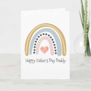 Happy Vaderdag Daddy Waterverf Rainbow Hearts Kaart