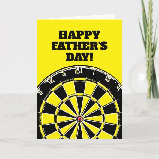 Happy Vaderdag dartboard ontwerpgroet Kaart (Voorkant)
