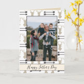 Happy Vaderdag Deer Head en Arrows Foto Kaart (Gele Bloem)