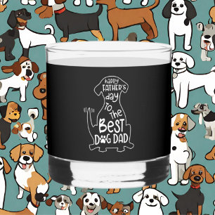 Happy Vaderdag dog Pap woord kunst Whisky Glas