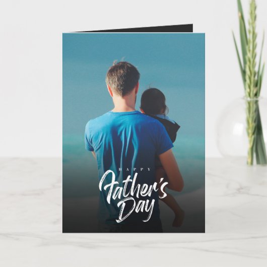 Happy Vaderdag Elegant Custom Photo, pap love Kaart (Voorkant)