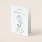 Happy Vaderdag Folie-zeepaardkaart Folie Kaarten (Voorkant)