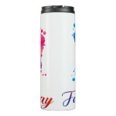 Happy Vaderdag Footprint Art Thermosbeker (Achterkant)