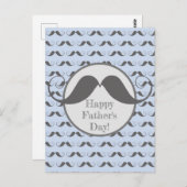 Happy Vaderdag - Fun Mustache Pattern Briefkaart (Voorkant / Achterkant)