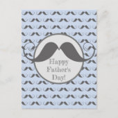 Happy Vaderdag - Fun Mustache Pattern Briefkaart (Voorkant)