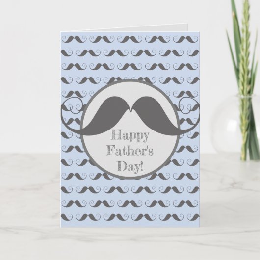 Happy Vaderdag - Fun Mustache Pattern Feestdagen Kaart (Voorkant)