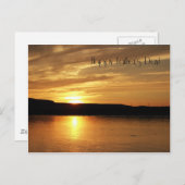 Happy Vaderdag Golden Sunset Briefkaart (Voorkant / Achterkant)