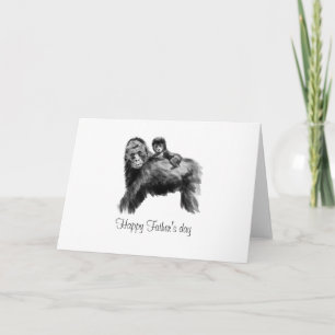 Happy Vaderdag gorilla met baby Kaart