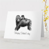Happy Vaderdag gorilla met baby Kaart (Gele Bloem)