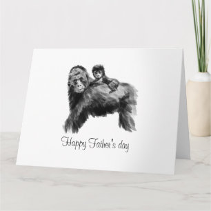 Happy Vaderdag gorilla met baby Kaart