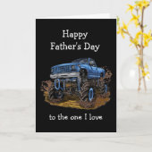 Happy Vaderdag Husband 4x4 Monster Truck Funny Kaart (Gele Bloem)