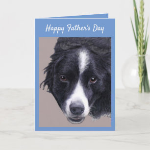 Happy Vaderdag kaart (Border Collie)