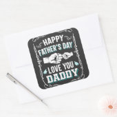 Happy Vaderdag Love You Daddy Vierkante Sticker (Envelop)