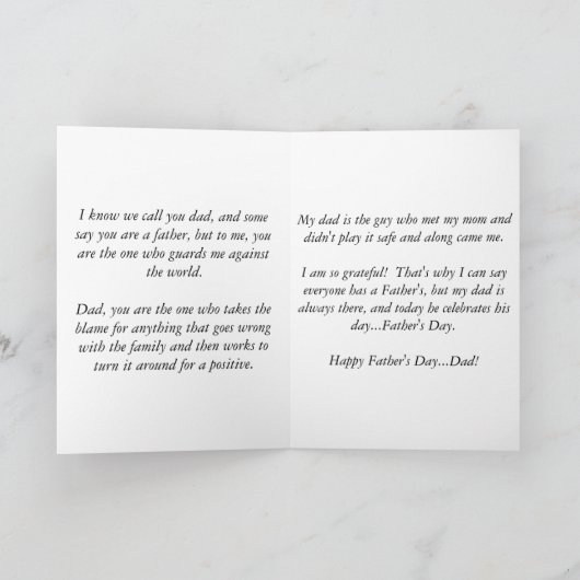 Happy Vaderdag; Meisje en papa "Ying en Yang" Kaart (Binnen)