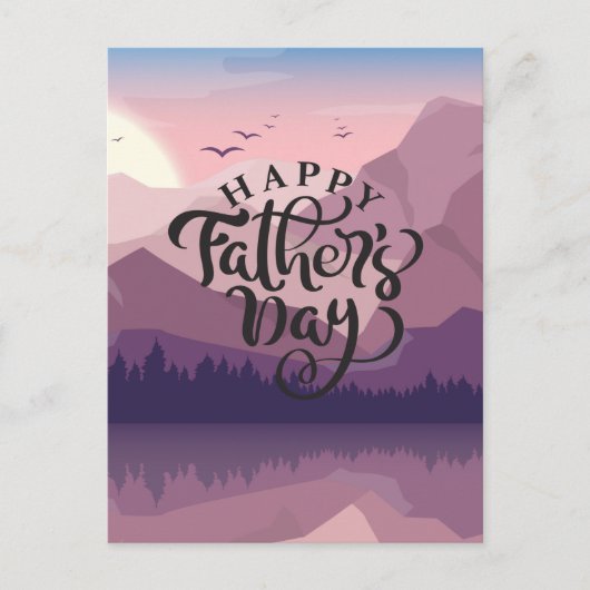 Happy Vaderdag met bergen Plaque Briefkaart (Voorkant)