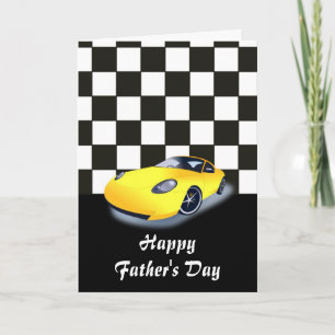 Happy Vaderdag met raceauto naar papa Kaart