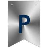 Happy Vaderdag Metallic Silver Navy Blue Vlaggetjes (Derde vlag)